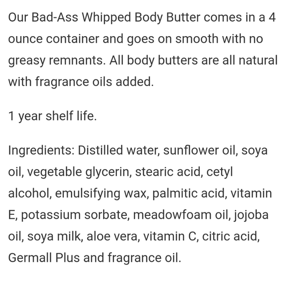 Bad-Ass Whipped Body Butter 4 ounces - Picture 8 of 14